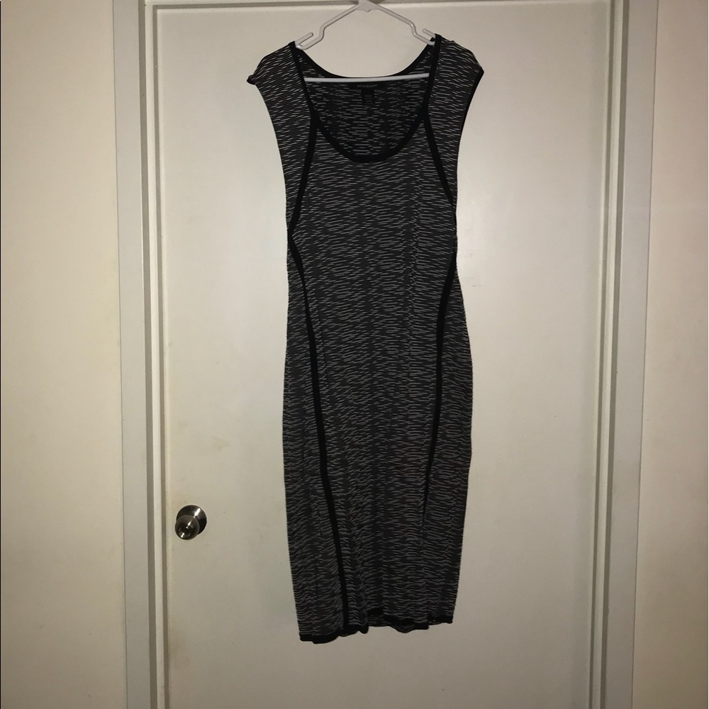 Textured Black and White Dress